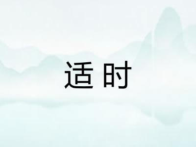 适时 适时