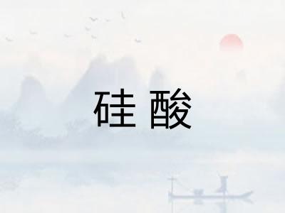 硅酸 硅酸