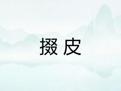 掇皮 掇皮