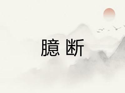 臆断 臆断