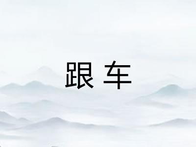 跟车 跟车