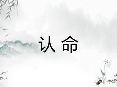 认命 认命