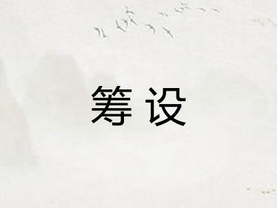 筹设 筹设