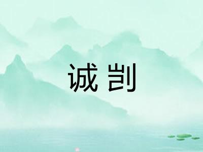 诚剀 诚剀