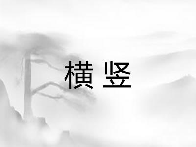 横竖 横竖
