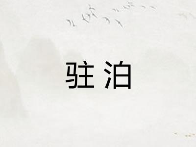 驻泊 驻泊
