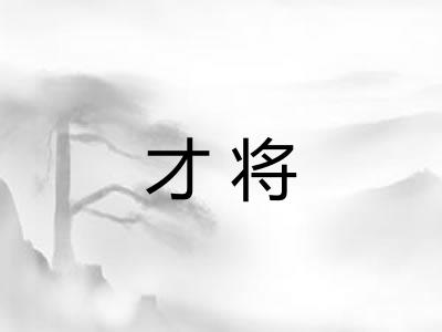 才将 才将