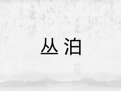 丛泊 丛泊