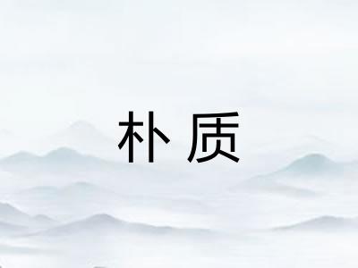 朴质 朴质