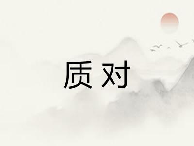 质对 质对