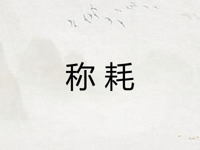 称耗 称耗