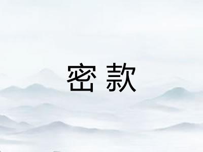 密款 密款