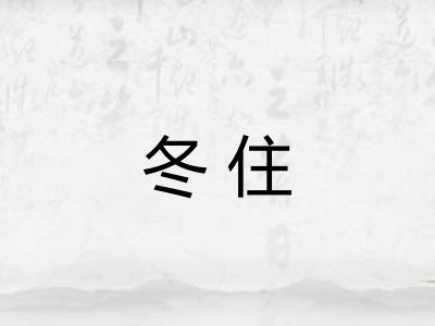 冬住 冬住
