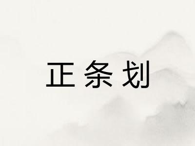 正条划 正条划