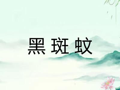 黑斑蚊 黑斑蚊