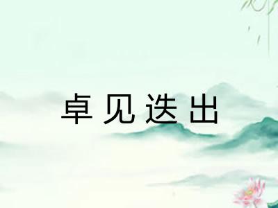 卓见迭出 卓见迭出