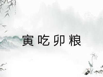 寅吃卯粮 寅吃卯粮