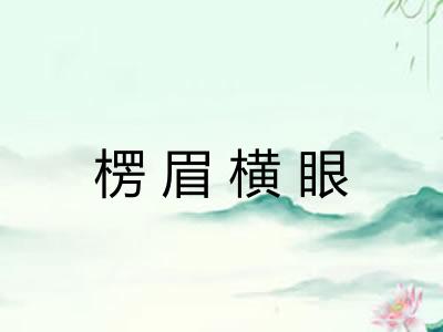 楞眉横眼 楞眉横眼