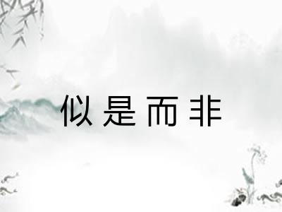 似是而非 似是而非