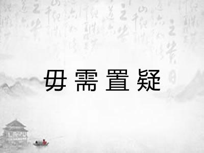 毋需置疑 毋需置疑