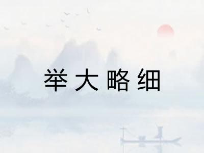 举大略细 举大略细
