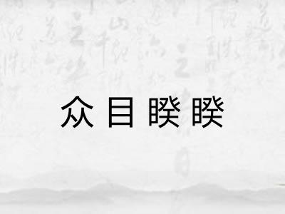 众目睽睽 众目睽睽