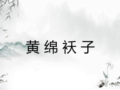 黄绵袄子 黄绵袄子