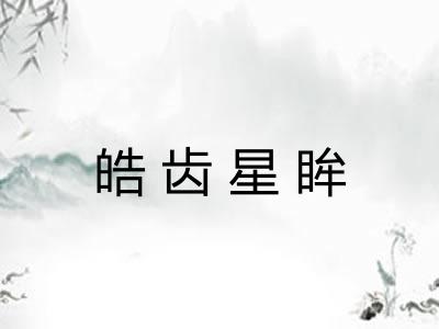 皓齿星眸 皓齿星眸