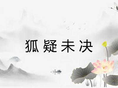 狐疑未决 狐疑未决