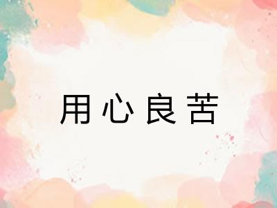 用心良苦 用心良苦