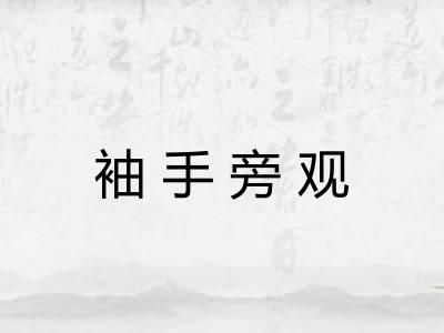 袖手旁观 袖手旁观