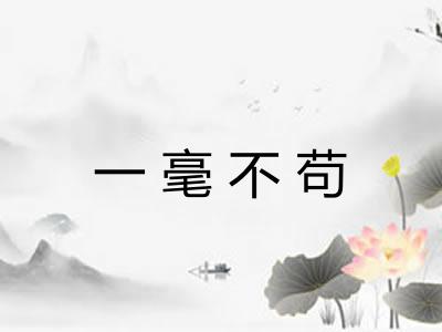 一毫不苟 一毫不苟