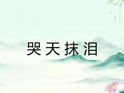 哭天抹泪 哭天抹泪