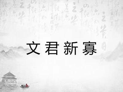 文君新寡 文君新寡
