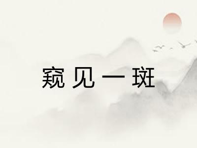 窥见一斑 窥见一斑