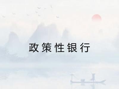 政策性银行 政策性银行