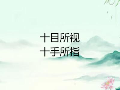 十目所视十手所指 十目所视十手所指
